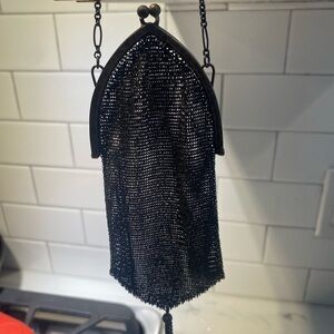 Elegant Black Mesh Evening Clutch